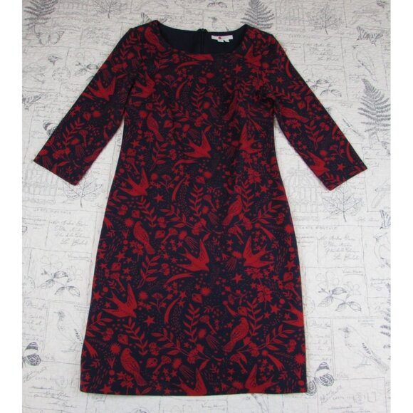NEW Boden Winifred cotton bld knit Dress Mystical whimsy folk art print  US 6 R - Picture 12 of 16